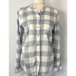 Lucky Brand Womens Check Print Long Sleeve Button Up Blouse Multicolor Medium